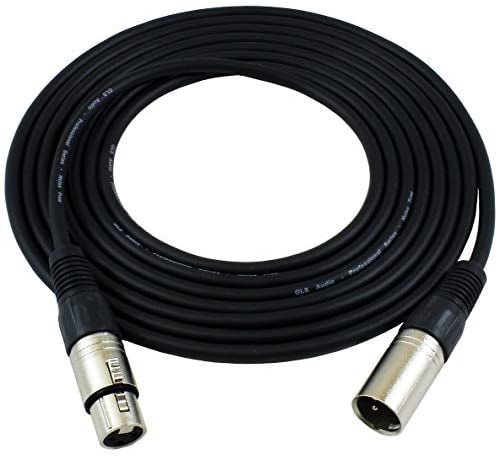 XLR-M to XLR-F Patch Snake Cables - 12ft Black Single Cable