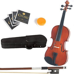 Mendini Solid Wood Viola with Case, Bow, Rosin, Bridge and Strings