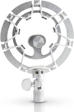 AUPHONIX Silver PRO Microphone Shock Mount – Shockmount Compatible w/Blue Yeti, Yeti Pro, & Snowball Mic