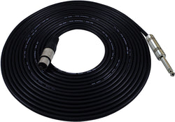 Mic Cable 1/4" to XLR - 25ft Black - Single