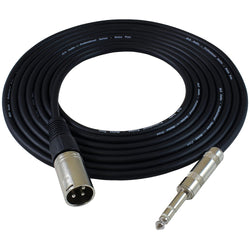 1/4" TRS to XLR-M Patch Snake Cable - 25ft Black