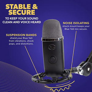 AUPHONIX Silver PRO Microphone Shock Mount – Shockmount Compatible w/B