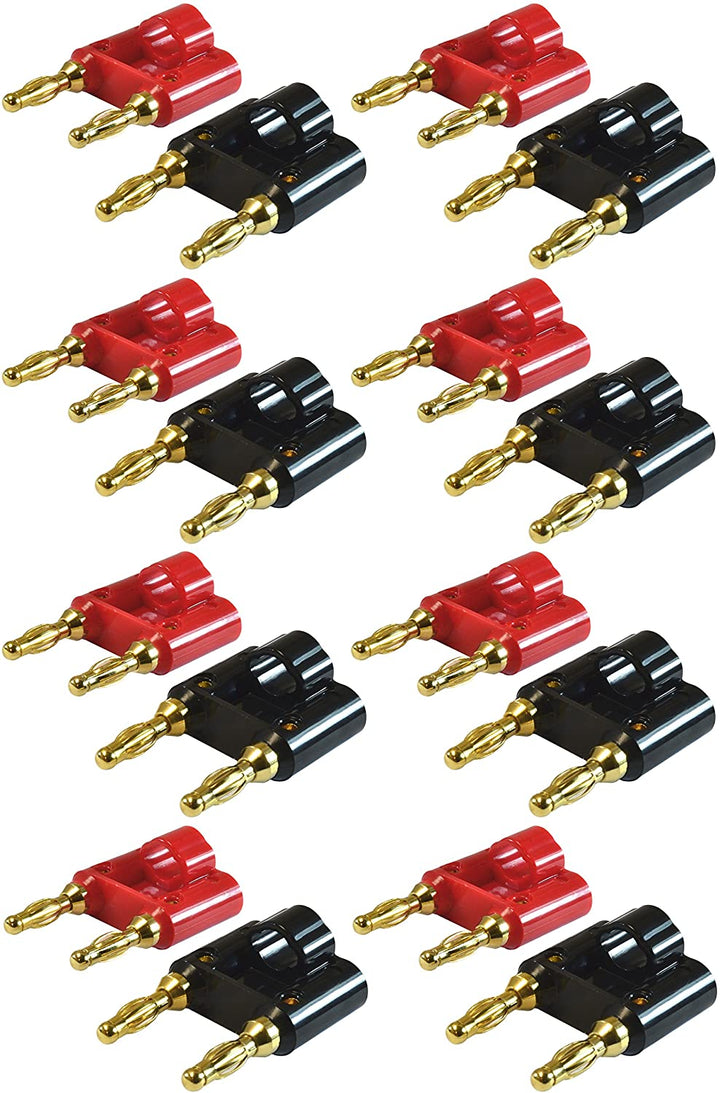 Banana Plug Speaker Connectors - Dual Tip Pomona Style Series - 16 pack
