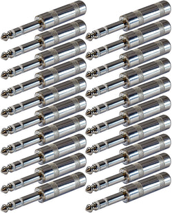 1/4" TRS Plug Stereo Male Connector - 20 Pack