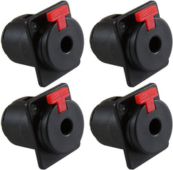1/4" Jack - Locking panel mount TS & TRS Connector - 4 Pack