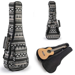 Heavy Duty CONCERT Ukulele Gig Bag (up to 24 Inch) with 12mm Padding and Shoulder Straps, Black&White