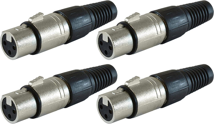 XLR Cable Mount Connector Plugs - 4 Pack